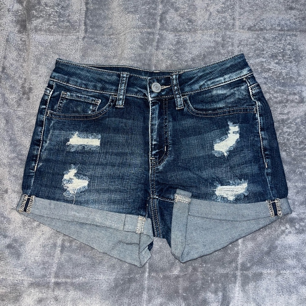 Distressed Denim Shorts